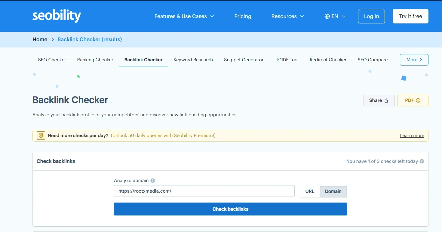 Backlink-Checker free-with-Seobility